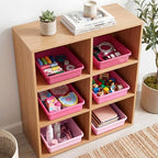 Novabright 6 Pack Pink Letter Size Flat Storage Organizer Trays Bins - Image 4