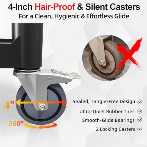 Utility Cart with Tangle-Free Wheels, Large Size 3 Tier Restaurant Cart - Image 2