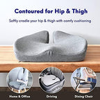 Cushion Lab Patented Pressure Relief Seat Cushion for Long Sitting Hours on Office & Home Chair - Extra-Dense Memory Foam for Soft Support. Car Pad for Hip, Tailbone, Coccyx, Sciatica - Black - Image 3