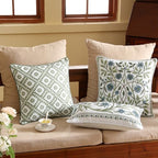 ISAENNE Designer Linen Throw Pillow Cover,Set of 2,18"x18"-Mosella C - Image 5