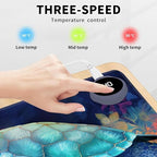Heated Mouse Pad Hand Warmer, Warm Desk Pad Mousepad Desk Mat with 3 Levels Heating and Auto Shut Down 31.5 x 13 inch PU Leather Warmer Keyboard Mat for Gaming Laptop Office Home, Sea Turtle Art - Image 3