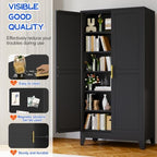 GAIOUS 79" Tall Kitchen Pantry Cabinet,Metal Storage Cabinet Black Cupboard - Image 4