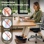 Adjustable Foot Rest for Under Desk at Work - Office Desk Wooden Footrest with Foam Cushion Pad, 4 Heights & Ergonomic Anti-Slip Design for Home (Walnut) - Image 3