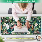 Desk Mat Floral, Large Gaming Mouse Pad with Wrist Rest, 4in1 XXL - Image 2