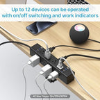CCCEI 45W Per Side USB-C Desktop Outlet Station, Clamp Power Strip Surge Protector 4800J, Home Office Standing Desk Organizers and Accessories, 6FT 14AWG 15A Extension Cord, Switch, ETL Listing. - Image 5