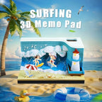 3D Calendar 2027, Tear-Away Desk Calendar, Paper Art Memo Pad, LED Light (surf) - Image 3
