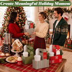 24 Set Christmas Drink Carrier with Handle, Red Green Striped - Image 2