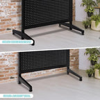 NectaCol 3'x 6' Pegboard Display Stand with T-Base, Metal Peg Board Display Stand with Wheel, Standing Pegboard Display with 20 Pieces Hooks, Black - Image 4