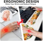 Britimes Keyboard Mouse Pad Set, 4 in 1 Desk Mat Set, Sunflower Fall - Image 4