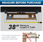 AX WABER Keyboard Tray Under Desk Pull Out with Extra Sturdy C Clamp Mount System, 32.8 (38 inch Including Clamps) x 12 Inch Slide-Out Platform Computer Drawer for Typing Vintage AX01WG202 - Image 5