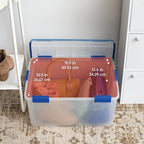 IRIS USA 3-Pack 60 Qt Storage Bins with Gasket Lids, Clear/Blue - Image 3