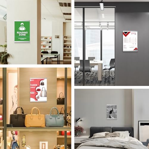 Acrylic Wall Sign Holder, Easy-Open 8.5 x 11 Wall Mount Display Frame 6p - Image 6