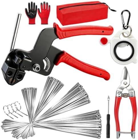 Stainless Steel Cable Tie Gun Kit – 500 Pcs (6, 8, 12, 16 in) Metal Zip Tie by HAPPYWORKHAPPYLIFE