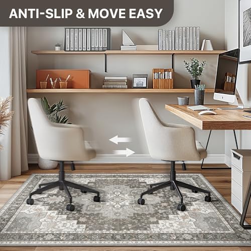 36"x48" Office Chair Mat for Hardwood Floor, Non-Slip Washable Tawny Grey - Image 5