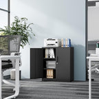 Fesbos Metal Storage Cabinet-36” Tall Steel File Cabinet with Lockable Doors and Adjustable Shelves-Black Steel Storage Cabinet for Home, School, Office, Garage - Image 2