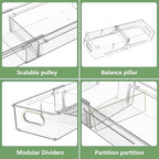 BLULEE 4-in-1 Expandable Drawer Organizer Set, Adjustable Clear Bins - Image 4