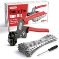 112-Piece Cable Tie Gun Kit, 11.8 Inch 304 Stainless Steel Zip Ties by DAFONSO
