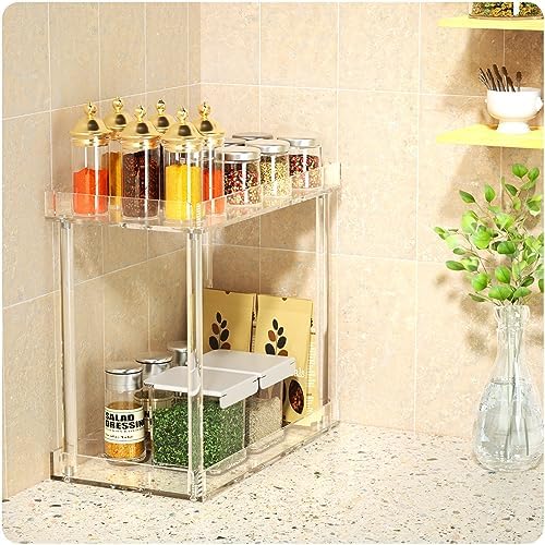 NPPLUS 2-Tier Clear Acrylic Bathroom Organizer Rectangle Counter Shelf - Image 6