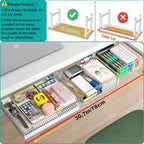 SVNNELP Under Desk Table Drawer Storage Organizer,3 Pack Small & Medium & Large Slide Out Desk Drawers - Hidden Desktop Organizer,Adhesive Storage Pencil Tray Under Table(Clear/LMS) - Image 4