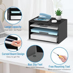 3-Tier Paper Organizer for Desk, Adjustable Mail Organizer, Black - Image 4
