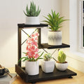 LASZOLA Plant Stand Indoor Tabletop Shelf Small for Desk, Wooden Black by LASZOLA