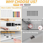 Under Desk Cable Management Tray No Drill,36Inch Cable Management,White - Image 4