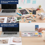 Small Glass Desktop Whiteboard Dry-Erase-Board - Computer Keyboard Stand White Board Surface Pad with Aromatherapy, Desk Organizers with Accessories for Office, Home, School Supplies - Image 3