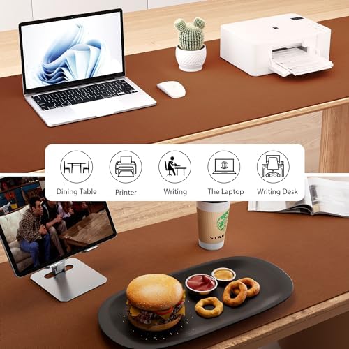 Aothia Leather Desk Pad Protector, Office Desk Mat, Large Mouse Pad, Laptop Desk Pad, Non-Slip PU Leather Desk Blotter, Waterproof Desk Writing Pad for Office and Home (Brown, 47" x 24") - Image 6