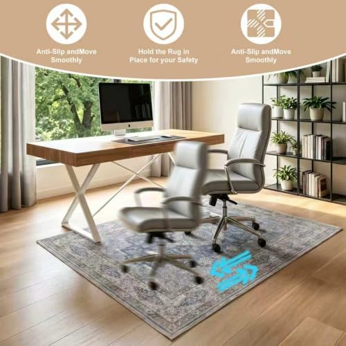Office Chair Mat - for Hardwood Floors, Large Non-Slip Easy-Clean Floor Protection Blanket (Blue, “60 x 48in”) - Image 7