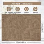 Faux Leather Placemats Set of 6,Heat Resistant Placemats for Dining Table, Easy Clean Non-Slip Place Mats, Waterproof Stain Resistant Wipeable Washable PU Table Mats, (Coffee) - Image 2