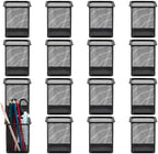 16 Pack Square Black Pen Holder, Metal Mesh Pencil Cups Bulk Pencil Holder Organizer Mesh Pen Holder for Desk Office Supplies School Classroom Desktop Accessories Makeup Brush by INTERWARM