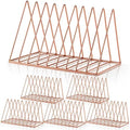 Shimeyao 6 Pieces Magazine Holder Triangle File Holder Book Record Metal Vinyl Record Storage Magazine Rack Multifunction Triangle File Organizer Sorter for Decor Home Office (Rose Gold) by Shimeyao