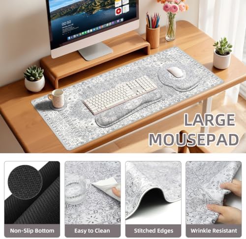 Mousepad Set，Keyboard Mat+Wrist Support Mouse Pad+Wrist Rest Pad+Coaster - Image 5
