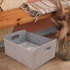 Welaxy Storage Basket Storage Bin Foldable Shelf Organizer Oatmeal Gray - Image 4