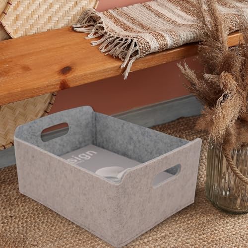 Welaxy Storage Basket Storage Bin Foldable Shelf Organizer Oatmeal Gray - Image 4
