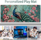 Large Gaming Mouse Pad + Keyboard Wrist Rest + Wrist Support + Coaster Set, Memory Foam Ergonomic for Easy Typing, XXL Extended Gaming Mouse Pad Table Pad - Peacock - Image 7