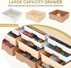 TOOLF 12 Drawers Storage Cabinet with Wooden Top and Plastic Bins,Brown - Image 5