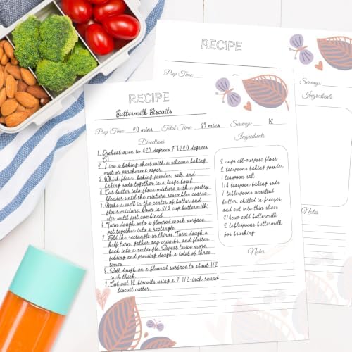 Recipe Binder 8.5x11 3 Ring with Plastic Sleeves, Blank Recipe Book Binder - Image 4