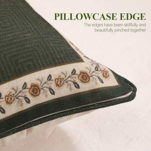 ISAENNE Vintage Linen Rectangle Throw Pillow Cover,Set of 2,20"x12"-Murad E - Image 7