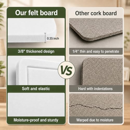 Felt Bulletin Board for Wall 36" x 24" Unfolded Size, Frameless Felt Pin Board, Soft Cork Board Alternative for Office, Home Planning, Notes, Photos & Wall Decor, Foldable Shipping, Easy Install - Image 6