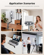 Laptop Holder Stand Desk Mount Clamp with 1/4" Srew, Fits Max 16" MacBook Notebook, Aluminum Large Clamp Clip for Tripod - Image 7