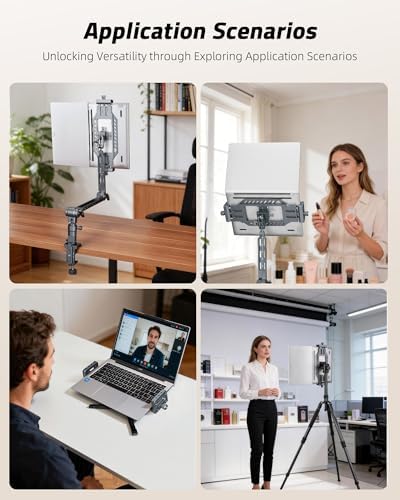 Laptop Holder Stand Desk Mount Clamp with 1/4" Srew, Fits Max 16" MacBook Notebook, Aluminum Large Clamp Clip for Tripod - Image 7