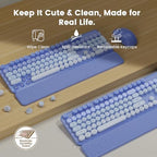 Wireless Keyboard and Mouse Combo, Magnetic Soft-Touch Wrist Rest, Purple - Image 4