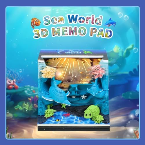 3D Calendar 2027,Time Piece Calendar 2027,Cute Ocean World 3D Art Notepad Calendars,3D Memo Pad,Tear Away Calendars,Christmas Gift,New Year Gift (Underwater World) - Image 2