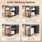 PRAISUN 43.3" Small L Shaped Desk with Power Outlets & 4 Drawers - Image 5