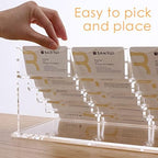 SANRUI Acrylic Business Card Holder, Clear Desk Card Display Stand,15 Slots - Image 3