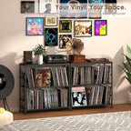 Sonyabecca 3-Tier Record Player Stand with Adjustable Vinyl Storage, Black - Image 6