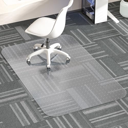 Office Chair Mat for Carpet, 30" X 48" Clear PVC Desk Chair Mat by MESHDO