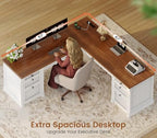 SEDETA L Shaped Office Desk with 4 Drawers Storage, 67"x67" Executive Desk - Image 4