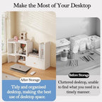 Wood Desktop Bookshelf, Freestyle Adjustable Wood Display Desk Shelf - Image 3